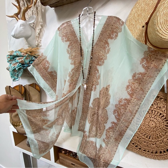 Breezy Gypsy/hippy boho CAFTAN/Cape/poncho bikini cover sheer & multifunctional - Picture 10 of 15